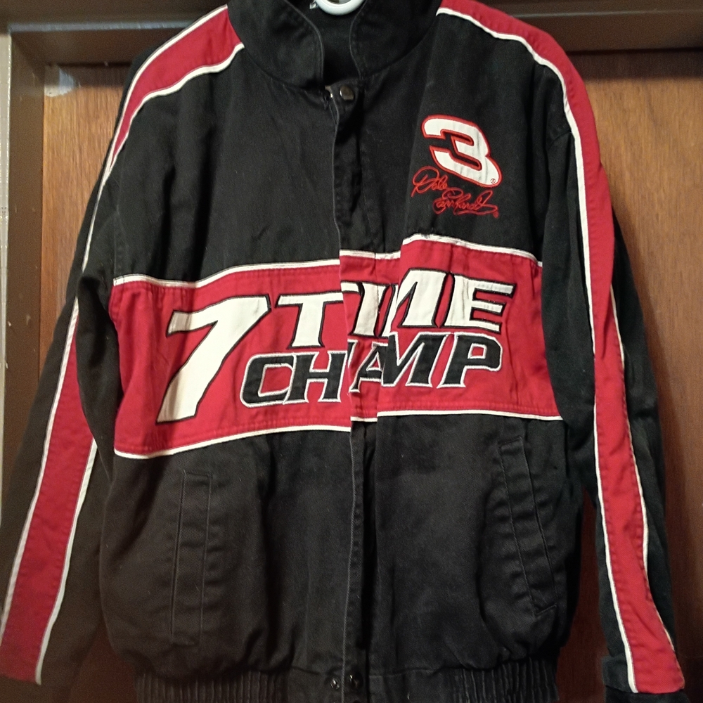 Dale Earnhardt Vintage NASCAR Black,Red And White Racing Jacket.